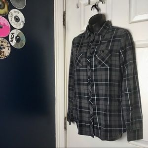 Hot topic plaid skull shirt